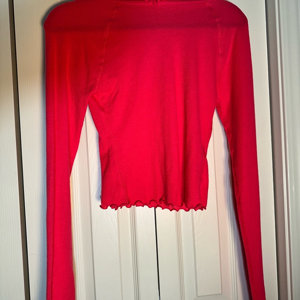 Free People intimates long sleeved bright coral mock neck size medium